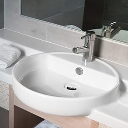 bathroom sink with an edge