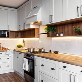 kitchen upgrade with built in shelves