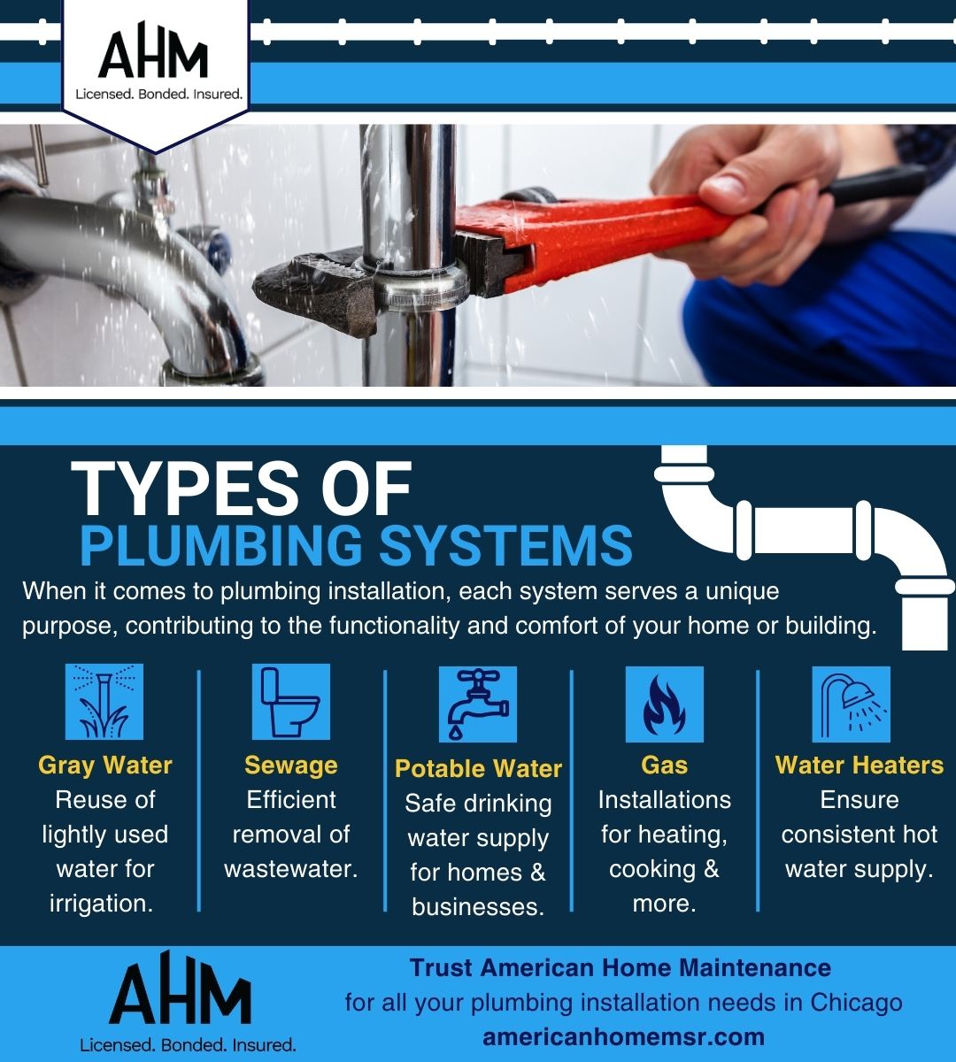 types of plumbing systems infographic